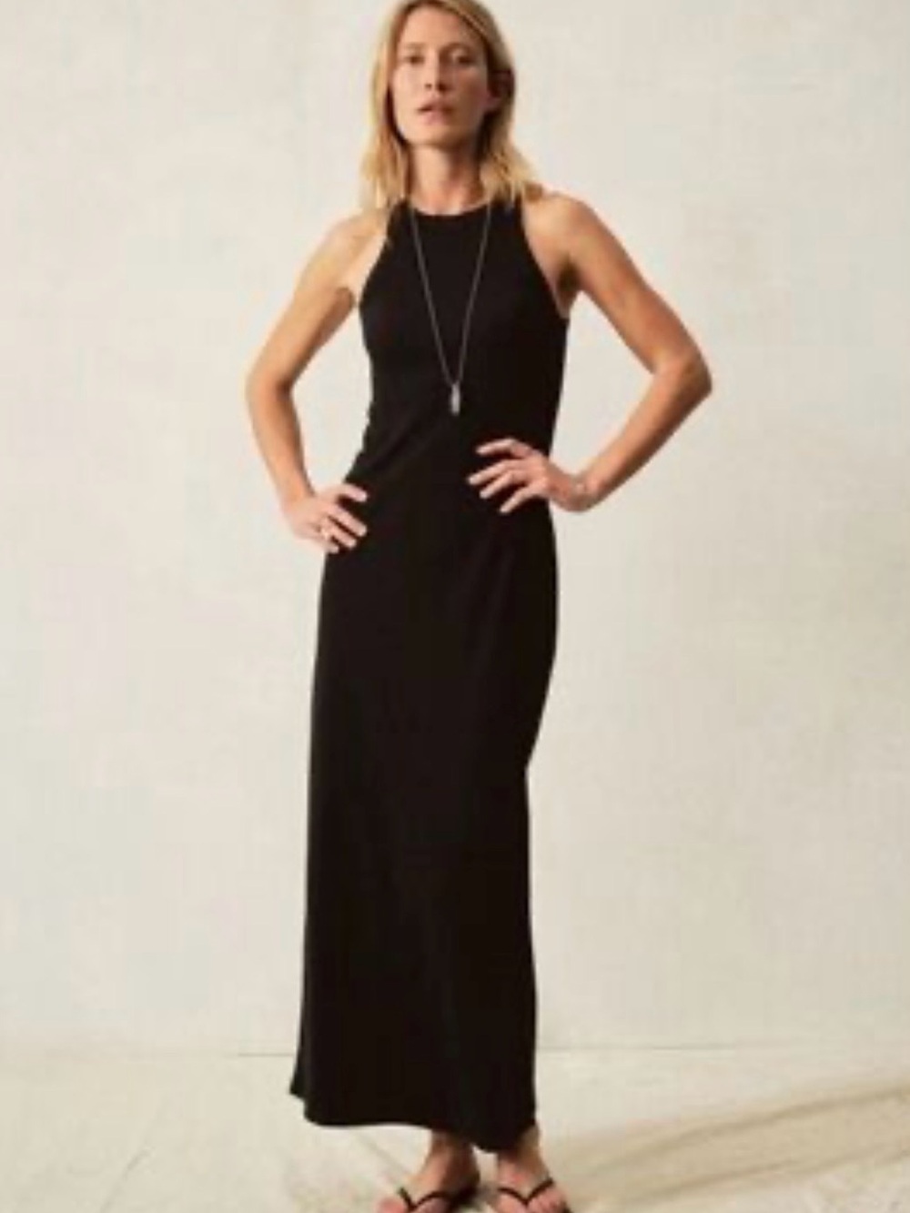 Buck Mason Classic Black Ribbed Maxi